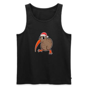 Kiwi Vogel Weihnachten - Männer Premium Bio Tank Top - Schwarz - Vorne - AI Model Male 178 light (178cm)