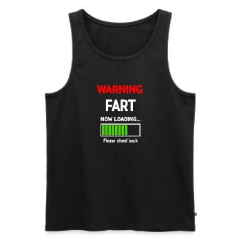 Comic Humor Furz Laden T-Shirt - Männer Premium Bio Tank Top - Schwarz - Vorne - Michal (187cm)