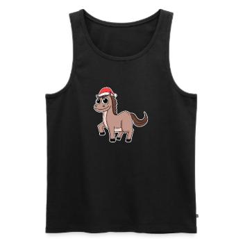 Pferd Weihnachten - Männer Premium Bio Tank Top - Schwarz - Vorne - Michal (187cm)