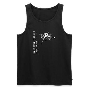 Koordinaten Ingolstadt - Männer Premium Bio Tank Top - Schwarz - Vorne - Michal (187cm)