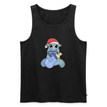 Rhinocéros bébé Noël - Débardeur bio Premium Homme - noir - Devant - Michal (187cm)