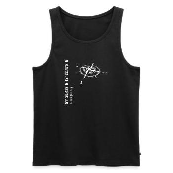 Koordinaten Leipzig - Männer Premium Bio Tank Top - Schwarz - Vorne - AI Model Male 178 light (178cm)
