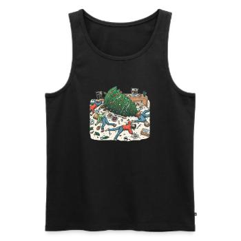 Exuberant Christmas tree party - Men's Premium Organic Tank Top - black - Front - AI Model Male 178 light (178cm)