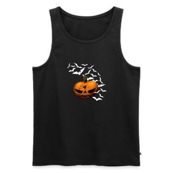 Kürbisse, Fledermäuse, Spinnen, halloween outfit - Männer Premium Bio Tank Top - Schwarz - Vorne - Michal (187cm)