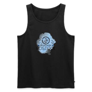 Rostock Liebe Heimathafen Ostsee - Männer Premium Bio Tank Top - Schwarz - Vorne - Michal (187cm)