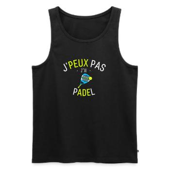 J'peux pas j'ai Padel - Débardeur bio Premium Homme - noir - Devant - Michal (187cm)
