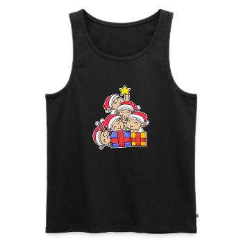 Sloth Christmas Tree Christmas - Men's Premium Organic Tank Top - black - Front - AI Model Male 178 light (178cm)