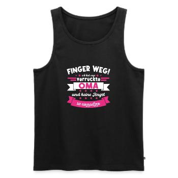 Verrückte Oma Finger weg lustiger Spruch Geschenk - Männer Premium Bio Tank Top - Schwarz - Vorne - Michal (187cm)