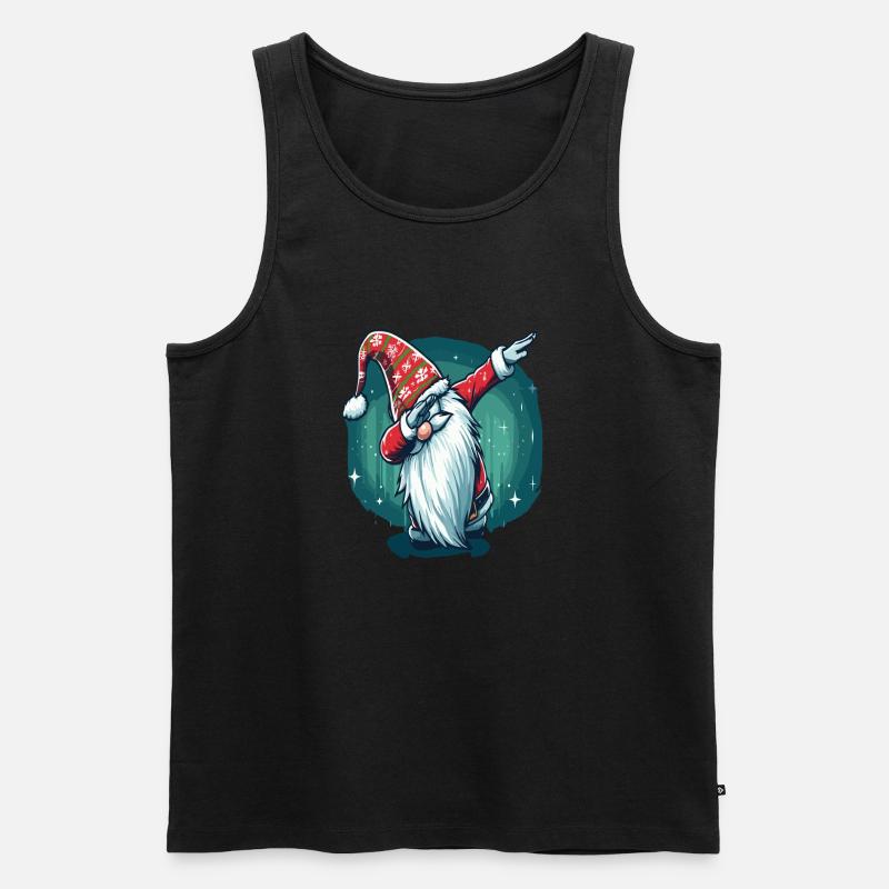 Dabbing Christmas Wichtel - Männer Premium Bio Tank Top - Schwarz