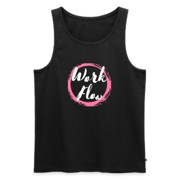 Work Flow Productivity Focus Motivation Shirt - Men's Premium Organic Tank Top - black - Front - AI Model Male 178 light (178cm)