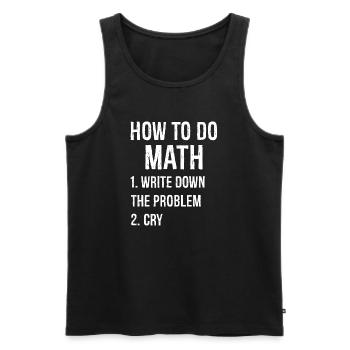 Comment faire des maths drôle de chemise - Débardeur bio Premium Homme - noir - Devant - AI Model Male 178 light (178cm)
