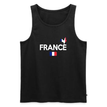 Coq Tricolore Illustration pour Passionnés - Débardeur bio Premium Homme - noir - Devant - AI Model Male 178 light (178cm)