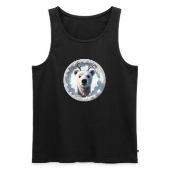 Reindeer head looking through ice - Men's Premium Organic Tank Top - black - Front - Michal (187cm)