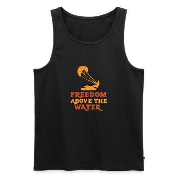Kitesurfen Freiheit über dem Wasser Kite Geschenk - Männer Premium Bio Tank Top - Schwarz - Vorne - AI Model Male 178 light (178cm)