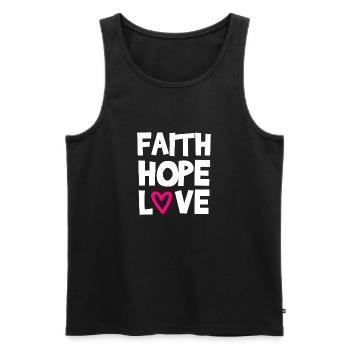 Faith Hope Love - Men's Premium Organic Tank Top - black - Front - Michal (187cm)