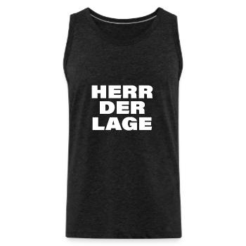 HERR DER LAGE - Männer Premium Bio Tank Top - Anthrazit - Vorne - Alexander (188cm)