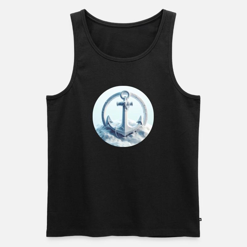 Anker in Eis Landschaft - Männer Premium Bio Tank Top - Schwarz
