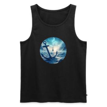 Anker und Schiff Eis Landschaft - Männer Premium Bio Tank Top - Schwarz - Vorne - AI Model Male 178 light (178cm)