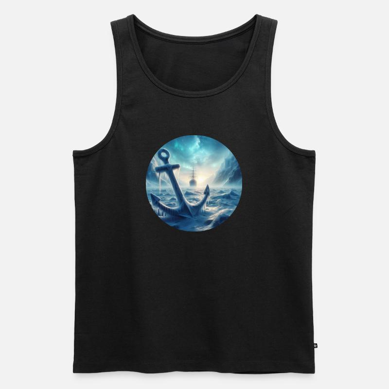 Anker und Schiff Eis Landschaft - Männer Premium Bio Tank Top - Schwarz