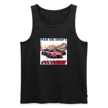 Drift urbain Japonais – Pas de Drift Pas de Fun - Débardeur bio Premium Homme - noir - Devant - Michal (187cm)