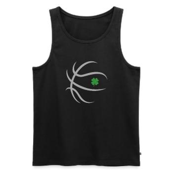 Boston Lucky Basketball Shamrock Fan Shirt - Men's Premium Organic Tank Top - black - Front - Michal (187cm)