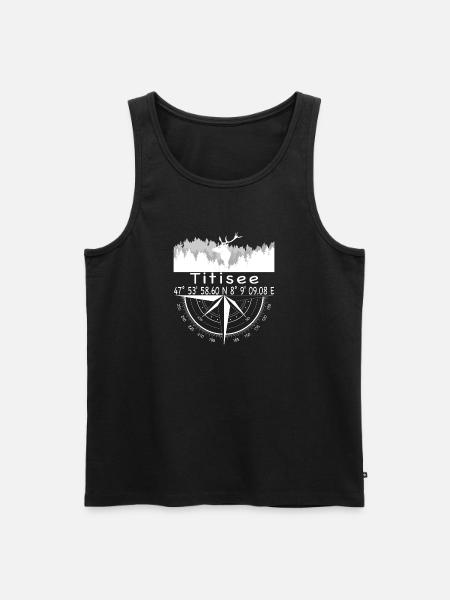 Koordinaten Titisee - Männer Premium Bio Tank Top - Schwarz