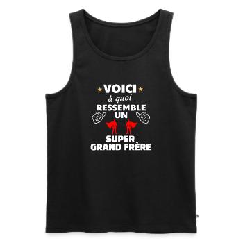 Frère Super Héros Inspirant - Débardeur bio Premium Homme - noir - Devant - Michal (187cm)