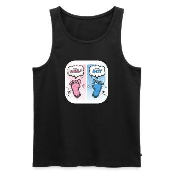 Füße Geschlecht Baby Junge oder Mädchen - Männer Premium Bio Tank Top - Schwarz - Vorne - Michal (187cm)