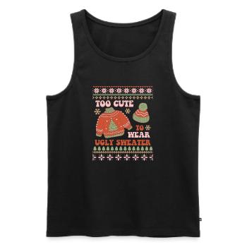 Pull de Noël moche - Débardeur bio Premium Homme - noir - Devant - AI Model Male 178 light (178cm)