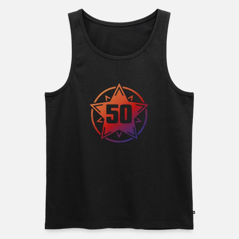 Super Star 50 - Männer Premium Bio Tank Top - Schwarz
