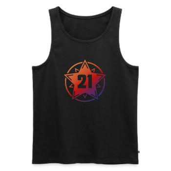Superstar 21 - Men's Premium Organic Tank Top - black - Front - AI Model Male 178 light (178cm)