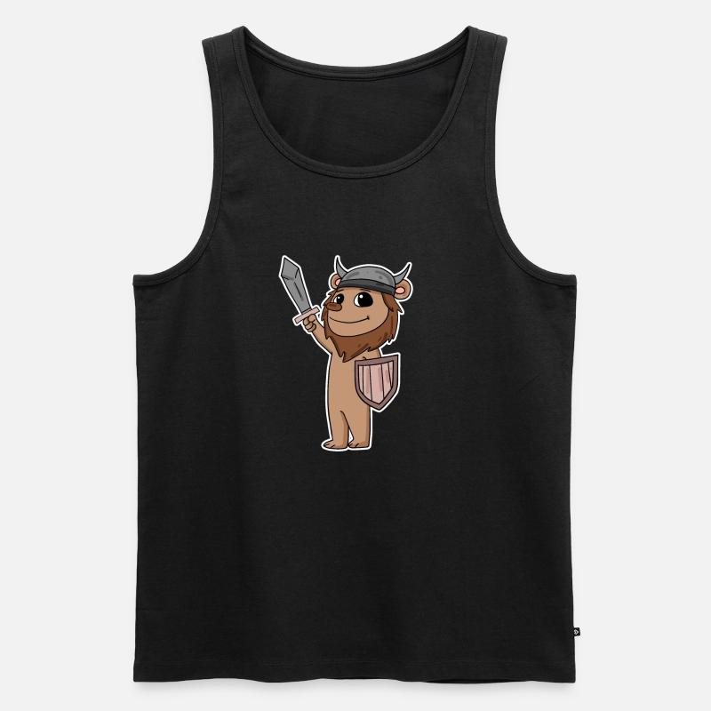 Wikinger Motiv Löwe - Männer Premium Bio Tank Top - Schwarz
