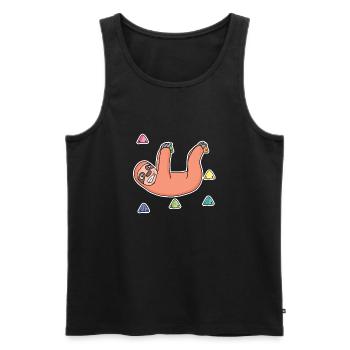 Sloth, Rock Climbing, Rock Climbing - Men's Premium Organic Tank Top - black - Front - Michal (187cm)