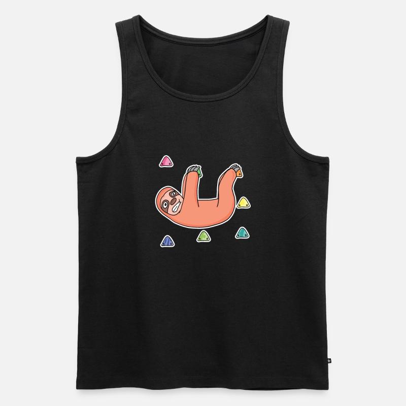 Faultier Felsklettern Klettern - Männer Premium Bio Tank Top - Schwarz
