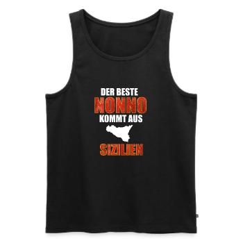 Sizilien, Sicilia, Nonno - Männer Premium Bio Tank Top - Schwarz - Vorne - Michal (187cm)