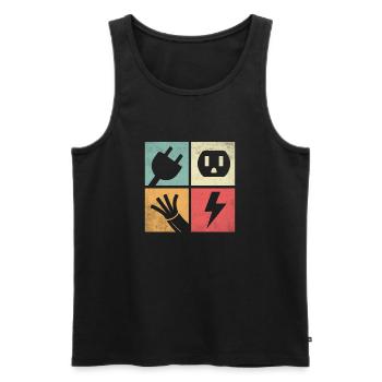 Connectors & Pastel Flashes - Men's Premium Organic Tank Top - black - Front - AI Model Male 178 light (178cm)