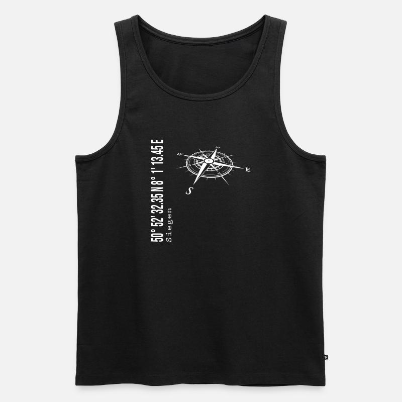 Koordinaten Siegen - Männer Premium Bio Tank Top - Schwarz