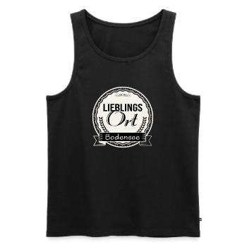 Lieblingsort Bodensee - Männer Premium Bio Tank Top - Schwarz - Vorne - Michal (187cm)