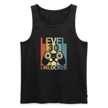 Level 30 30. Videospieler-Geburtstag freigeschaltet - Männer Premium Bio Tank Top - Schwarz - Vorne - AI Model Male 178 light (178cm)