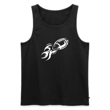 Football Américain Symbole Feu Balle Lancer Vol - Débardeur bio Premium Homme - noir - Devant - AI Model Male 178 light (178cm)