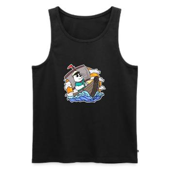Capitaine Sailor Bear - Débardeur bio Premium Homme - noir - Devant - AI Model Male 178 light (178cm)