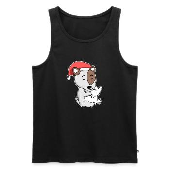 Bull Terrier Dog Animal Christmas - Men's Premium Organic Tank Top - black - Front - Michal (187cm)