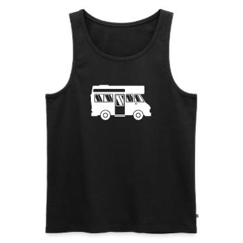 Caravane Wanderlust Wanderer Camping-car - Débardeur bio Premium Homme - noir - Devant - AI Model Male 178 light (178cm)