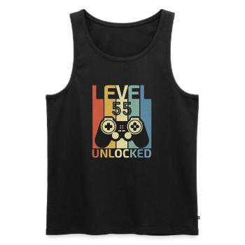 Level 55 Unlocked Funny Video Gamer 55Th Birthday - Men's Premium Organic Tank Top - black - Front - Michal (187cm)