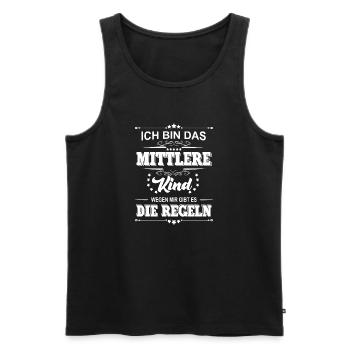 ich bin das mittlere Kind wegen mir gibt es die - Männer Premium Bio Tank Top - Schwarz - Vorne - Michal (187cm)