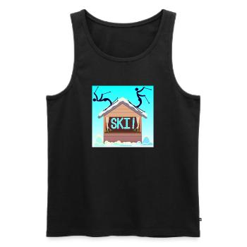 SKIANFÄNGER SKIFAHREN WINTERURLAUB - Männer Premium Bio Tank Top - Schwarz - Vorne - Michal (187cm)