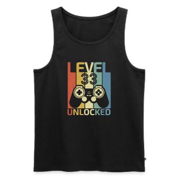 Level 33 freigeschaltet Lustiger Videospieler 33. Geburtstag - Männer Premium Bio Tank Top - Schwarz - Vorne - Michal (187cm)