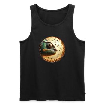 Chameleon with Bees Animation - Men's Premium Organic Tank Top - black - Front - AI Model Male 178 light (178cm)