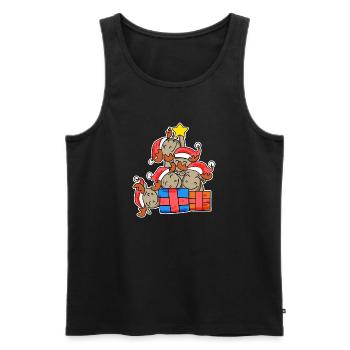 Moose Christmas Tree Christmas - Men's Premium Organic Tank Top - black - Front - Michal (187cm)