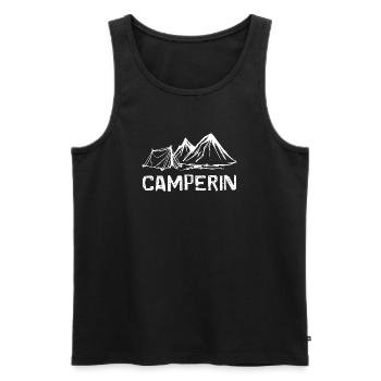Camping Berge Zelten Wanderer Ferien Natur Relaxen - Männer Premium Bio Tank Top - Schwarz - Vorne - AI Model Male 178 light (178cm)